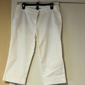 Will Smith White Cuffed, Cotton Cropped Pants - Size 10